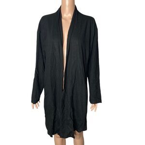 Melloday Sweater Long Cardigan Womens 1X Black Open Front